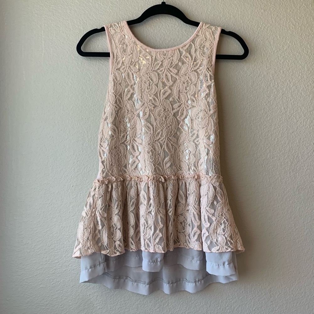 Glitter Sequins Peplum Top